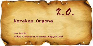 Kerekes Orgona névjegykártya